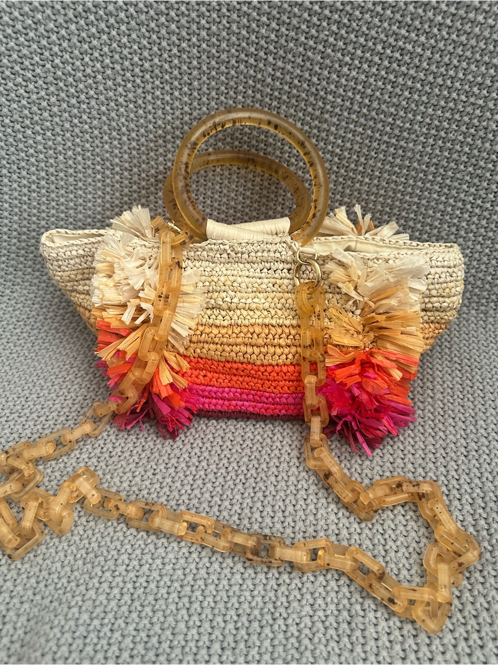 Carolina Santo Domingo Corallina Ombré Woven Bag - Picture 3 of 13